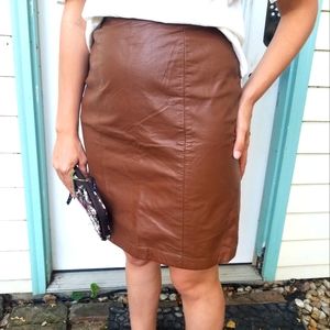 Vintage brown leather skirt